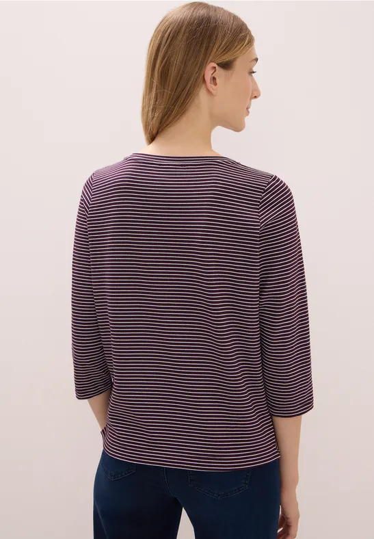 Gestreiftes Langarm-Essential-Top