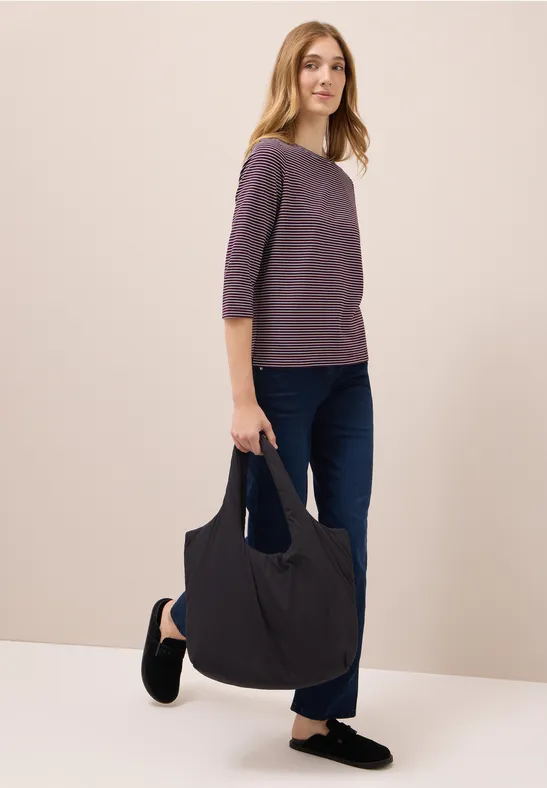 Gestreiftes Langarm-Essential-Top
