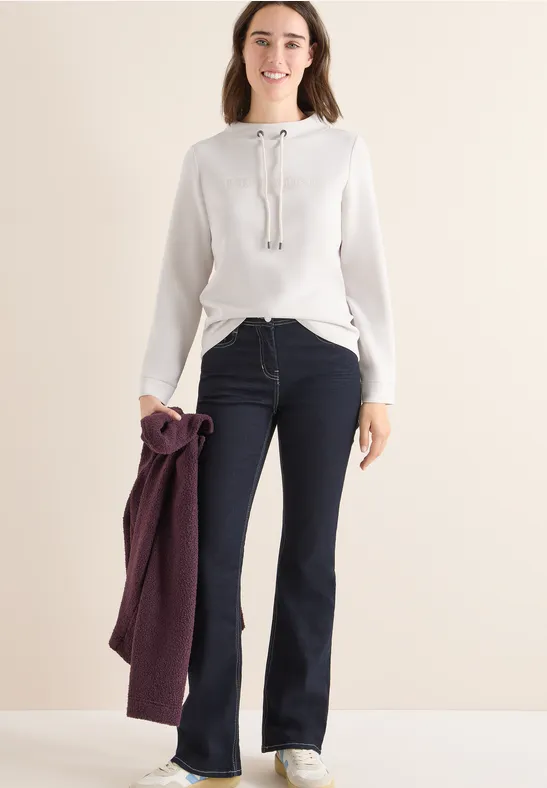 Lässiges Langarmshirt mit Trichterkragen