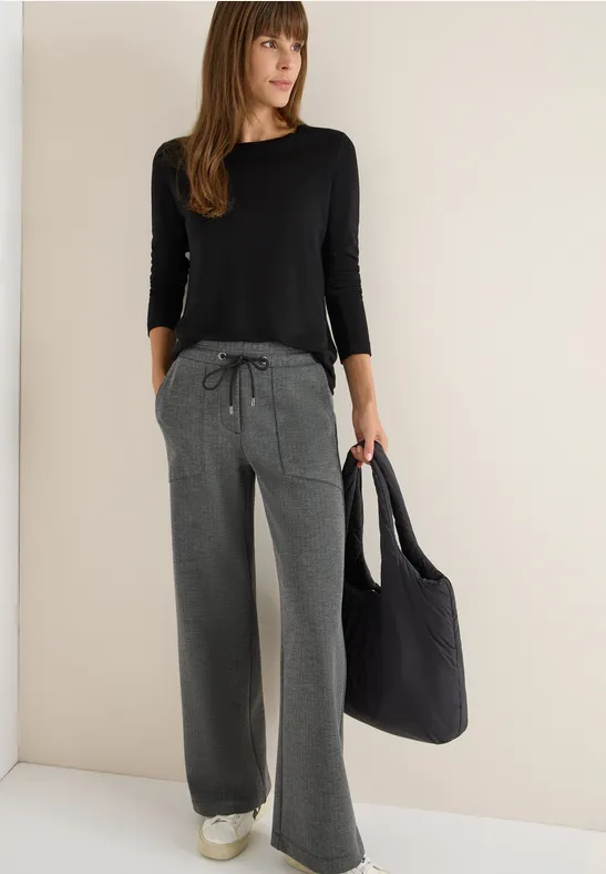 Schimmerndes Langarm-Jersey-Top