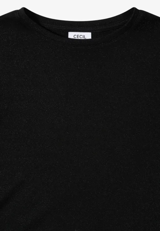 Schimmerndes Langarm-Jersey-Top