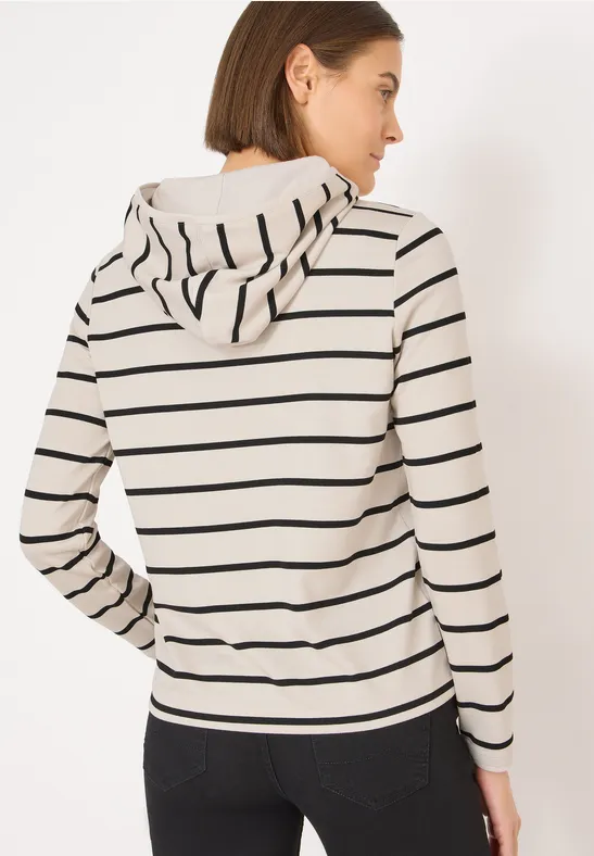 Gestreiftes Kapuzenshirt mit langen Ärmeln