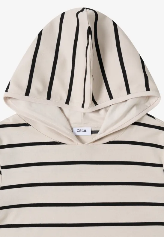 Gestreiftes Kapuzenshirt mit langen Ärmeln