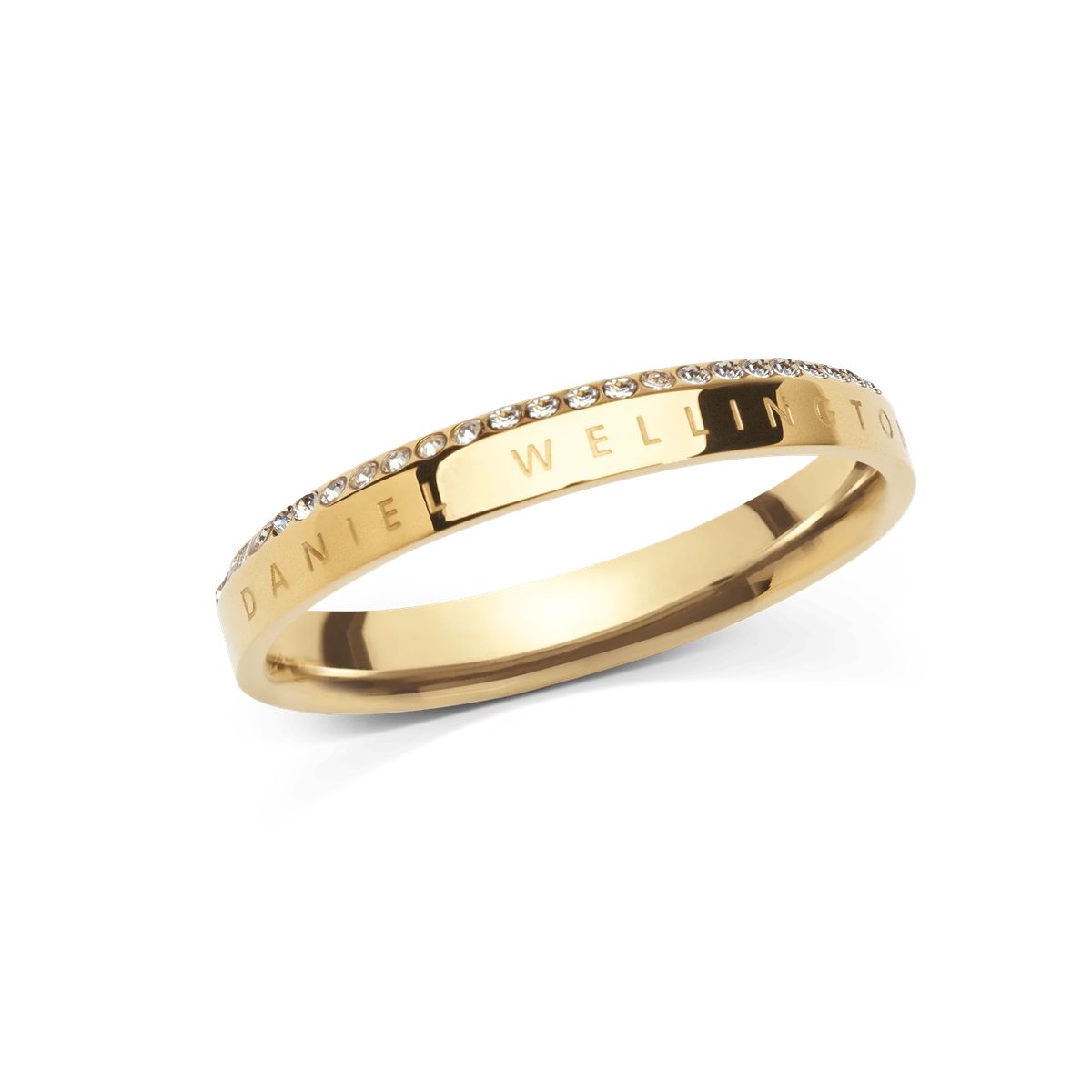 Klassischer Goldring mit Kristallverzierung