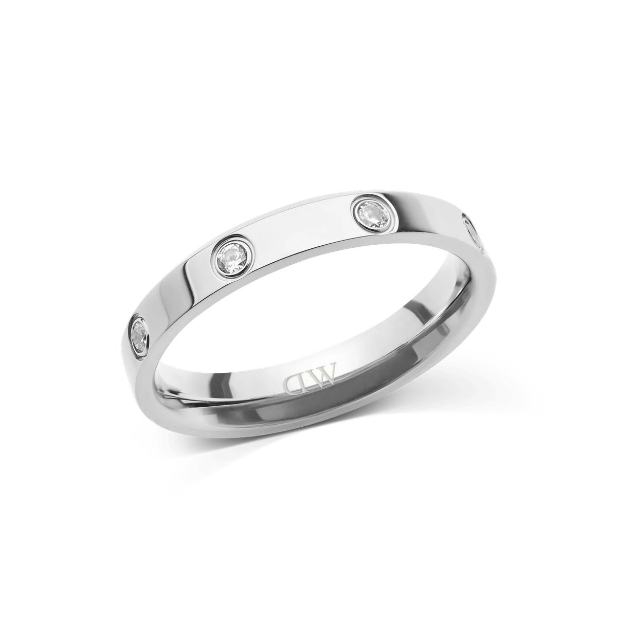 Silberner Ring mit Kristallakzenten