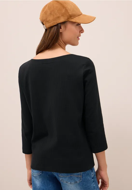 Basic U-Boot-Ausschnitt 3/4-Arm Shirt