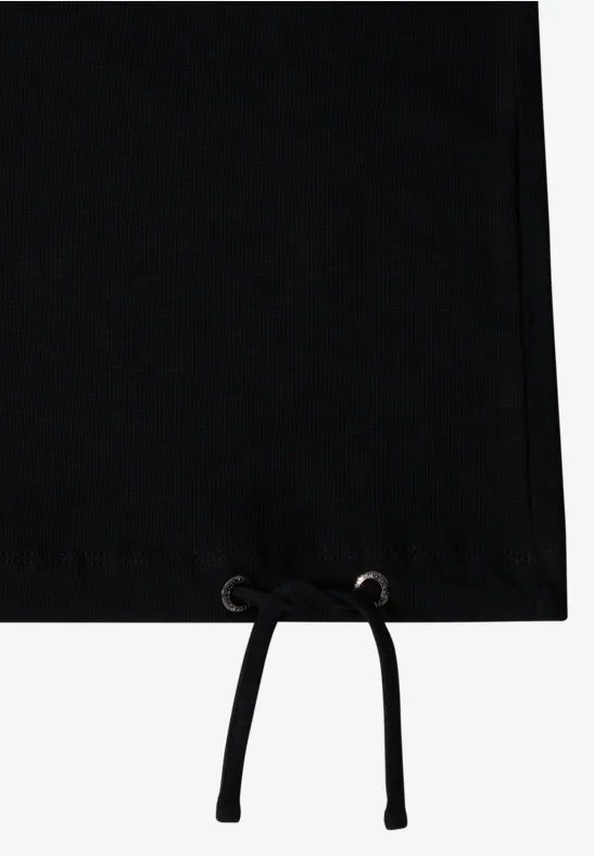 Lässiges Slub-Strickoberteil mit Kordelzug