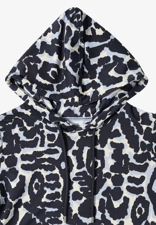 Hoodie-Shirt mit Muster und 3/4-Ärmeln