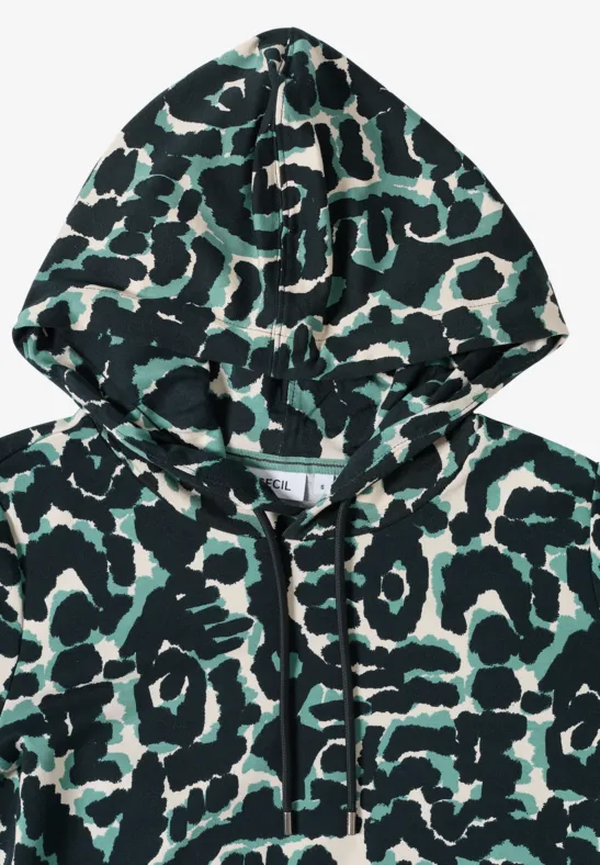 Gemustertes Hoodie-Shirt mit 3/4-Ärmeln