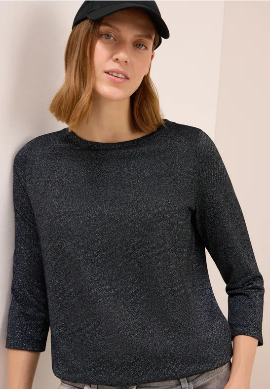 Langarmshirt mit Glitzerdetails