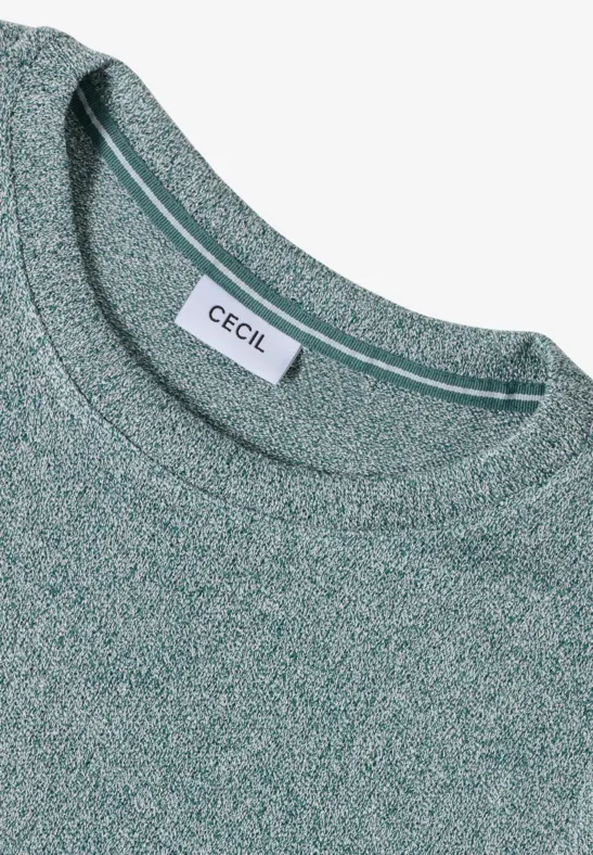 Leichtes Shirt in Strickoptik mit kurzen Ärmeln