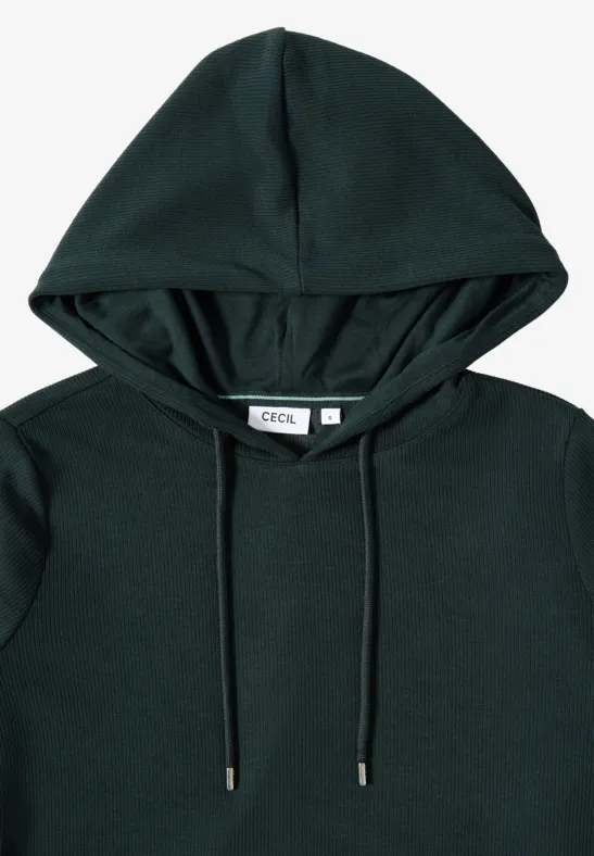 Hoodie mit Rippstrick und 3/4-Ärmeln