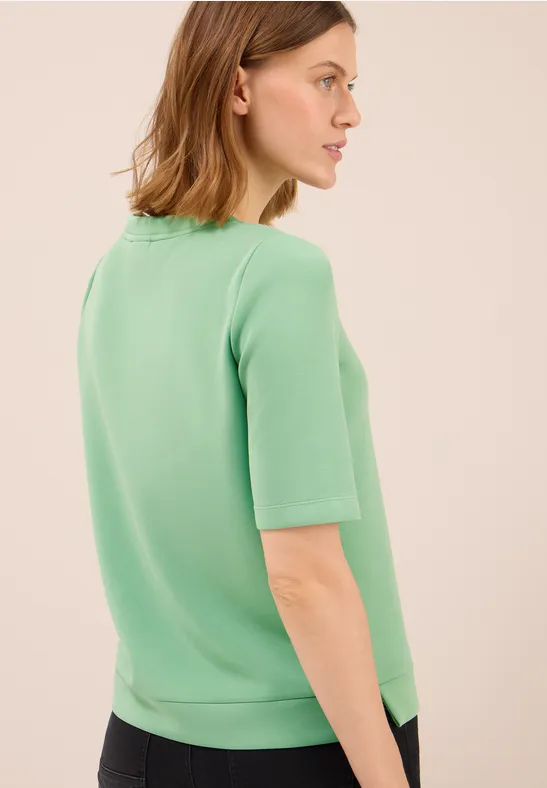 Weiches Cupro-Touch Rundhals T-Shirt