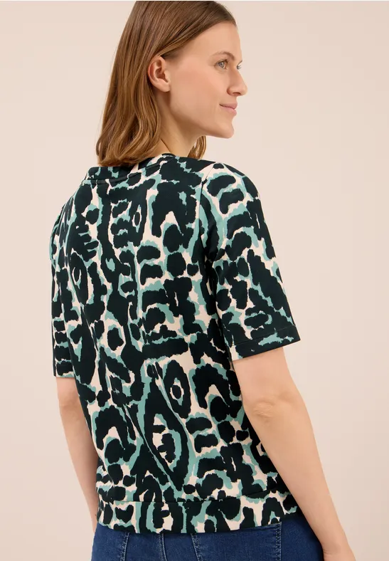 Elegantes bedrucktes Kurzarm-T-Shirt