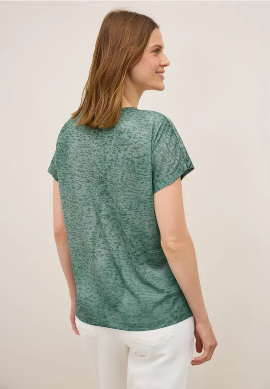 Grünes Burn-Out Wording T-Shirt