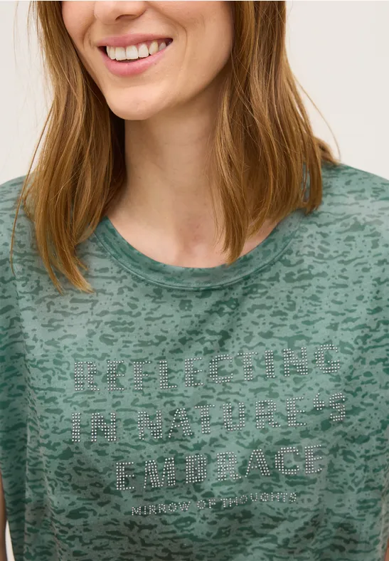 Grünes Burn-Out Wording T-Shirt