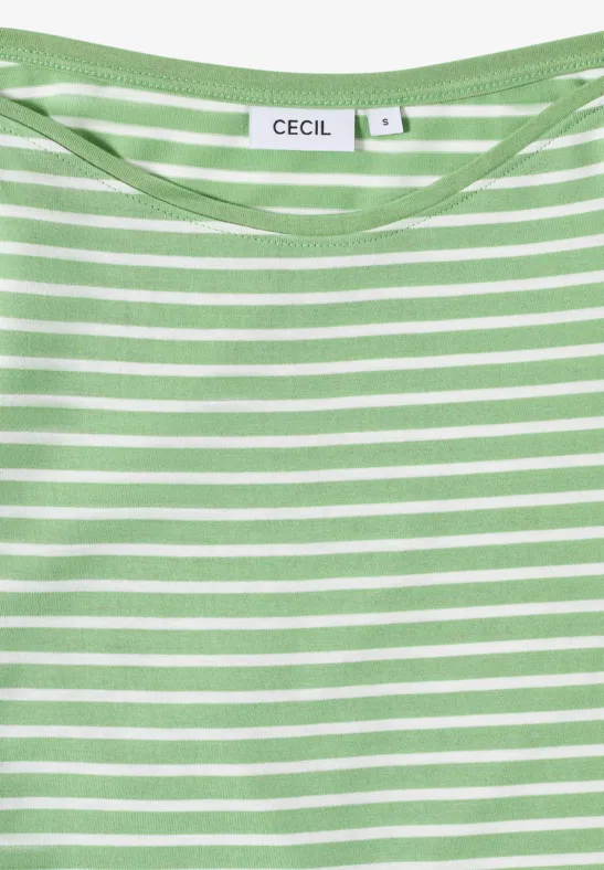 Gestreiftes 3/4-Arm Shirt mit U-Boot-Ausschnitt
