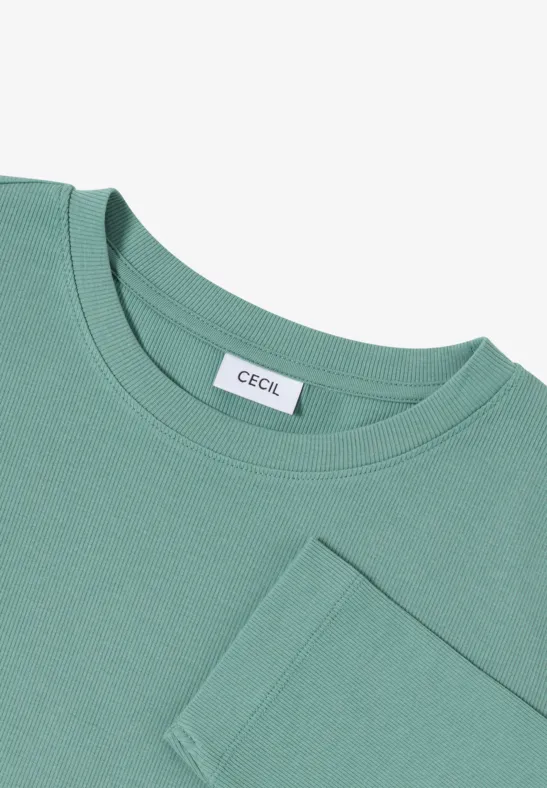 Geripptes 3/4-Arm T-Shirt