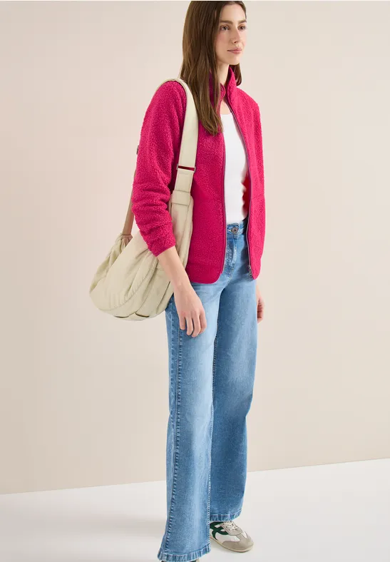 Weiche Teddyfleece Jacke mit Reißverschluss