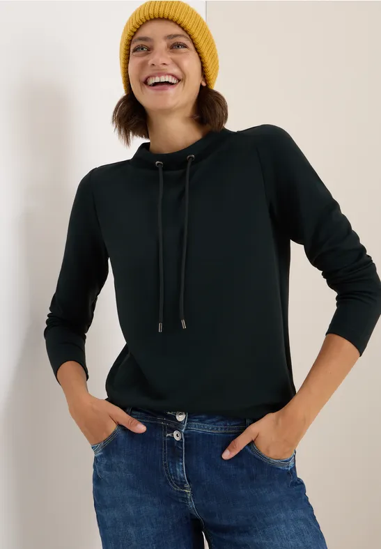 Locker geschnittenes Sweatshirt mit Trichterkragen