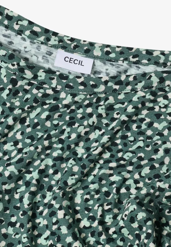 Langarmshirt mit Muster in Grün