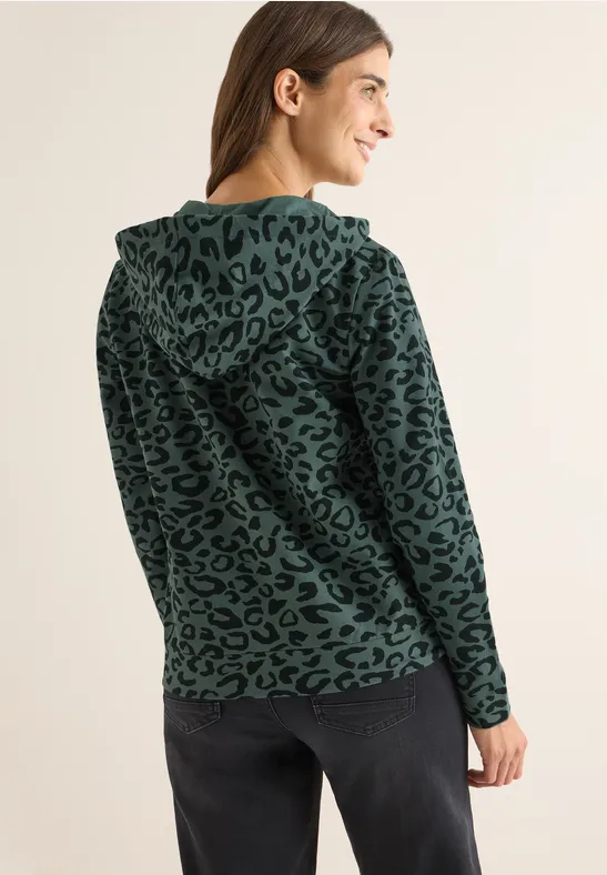 Kapuzenjacke mit Leo-Muster
