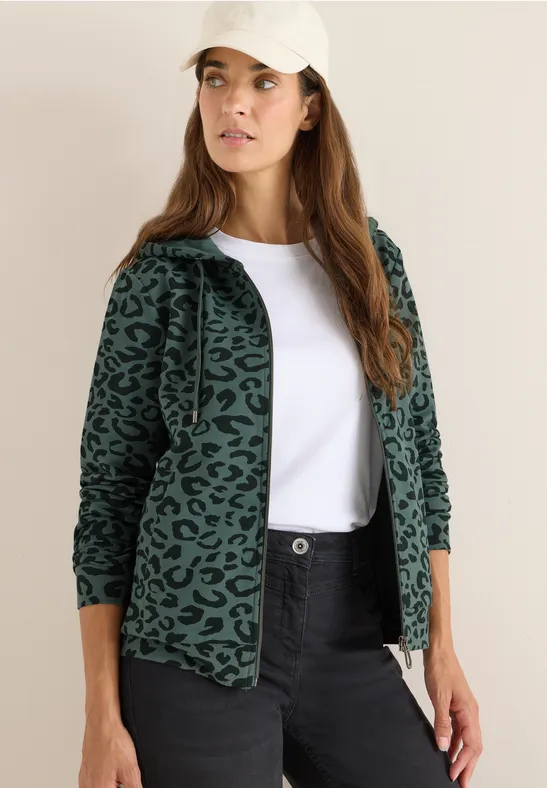 Kapuzenjacke mit Leo-Muster