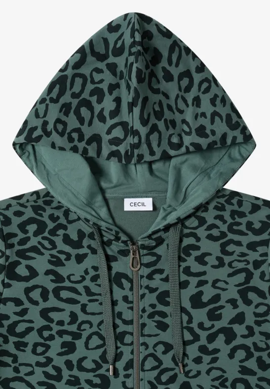 Kapuzenjacke mit Leo-Muster