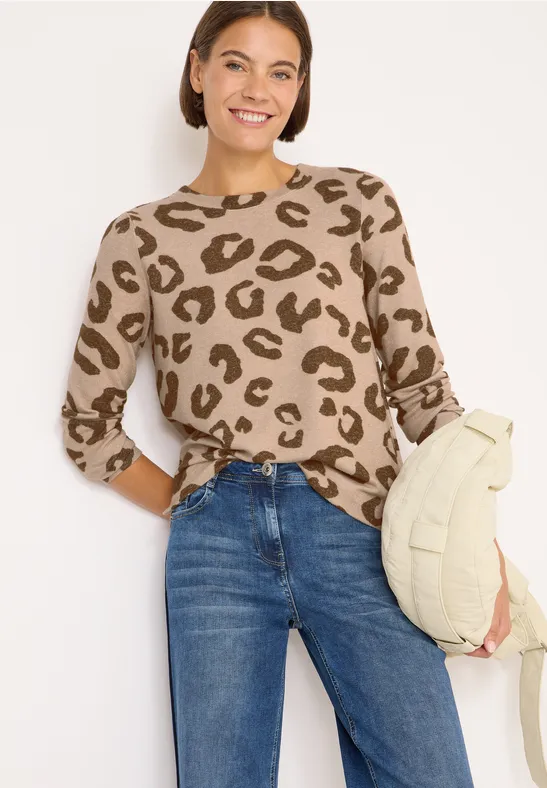 Shirt mit Leopardenmuster und Viskosemischung