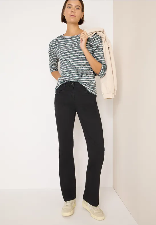 Gestreiftes 3/4-Arm T-Shirt