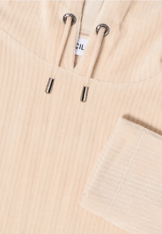 Lässiger Cord-Hoodie mit Kordelzug