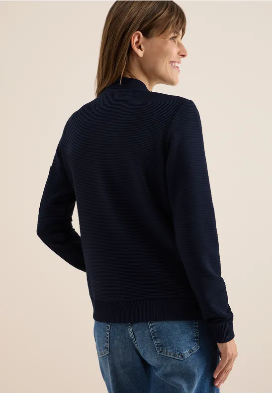 Damen Blouson Jacke mit Strukturstrick