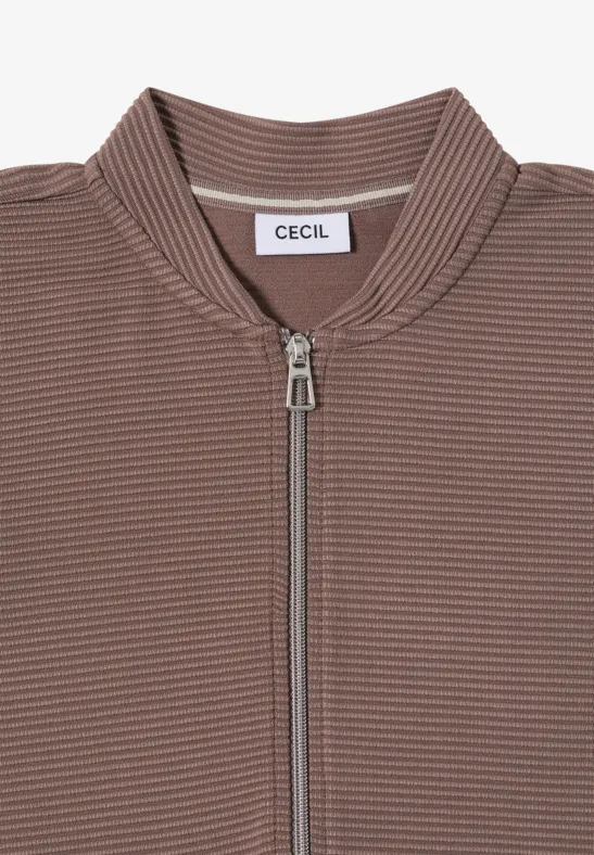 Strukturierte Ottoman Strick Blouson Jacke