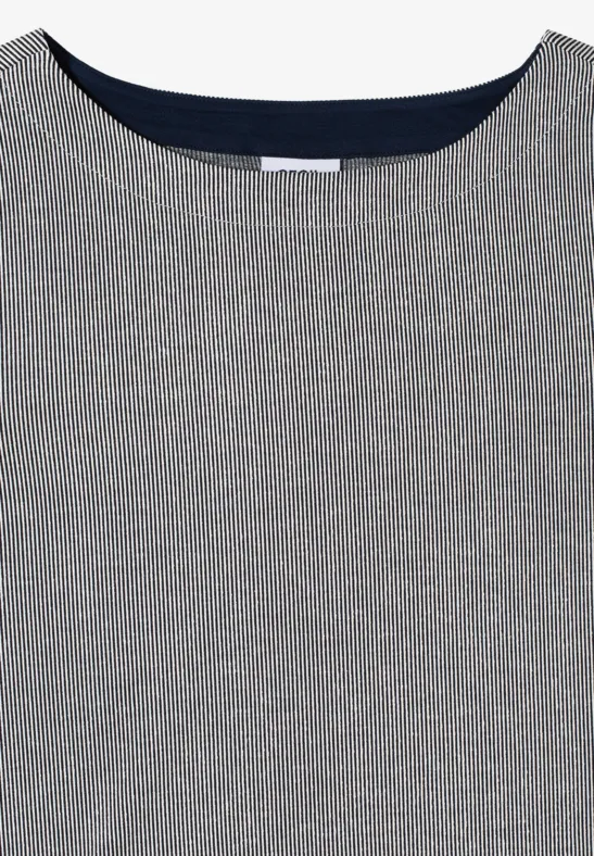 Gestreiftes 3/4-Ärmel-Shirt mit U-Boot-Ausschnitt