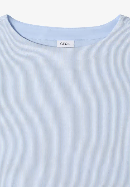 Gestreiftes 3/4-Ärmel-Shirt mit U-Boot-Ausschnitt