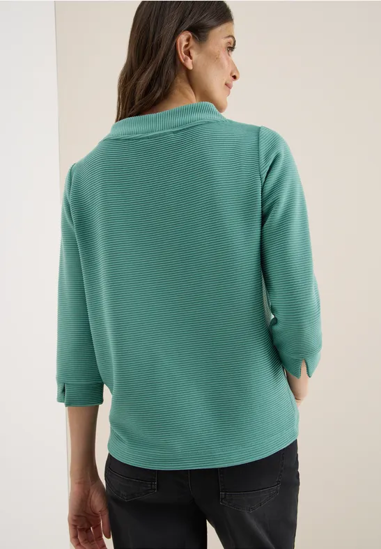 Strukturiertes Ottoman Strick Funnel Neck Top