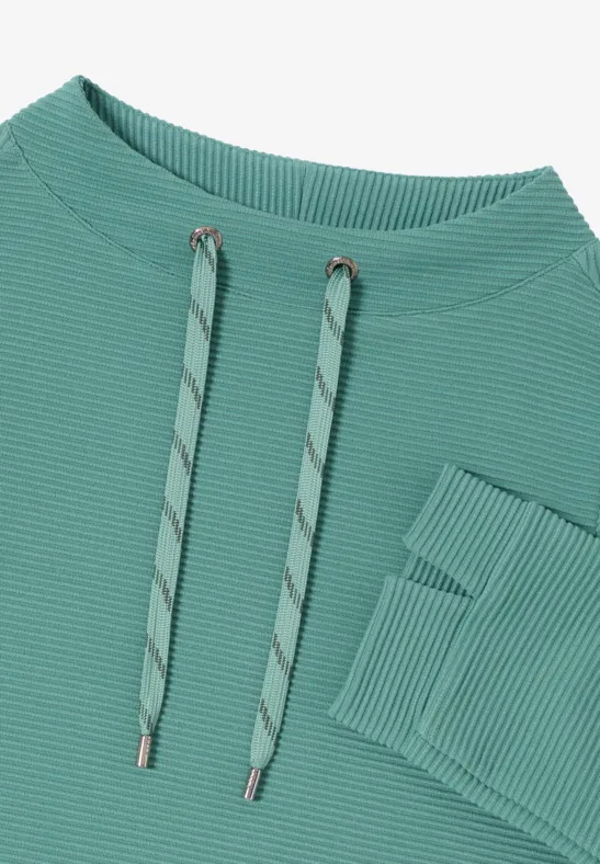 Strukturiertes Ottoman Strick Funnel Neck Top
