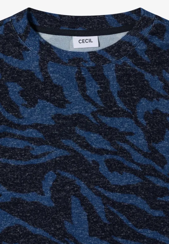 Strickoberteil mit Animal-Print