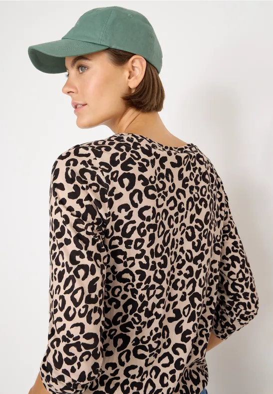 Shirt mit Animalprint und 3/4 Ärmeln