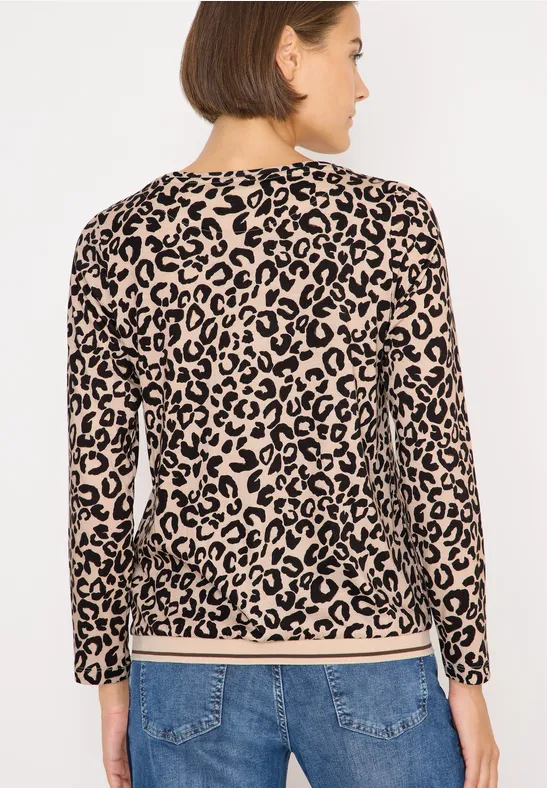 Shirt mit Animalprint und 3/4 Ärmeln