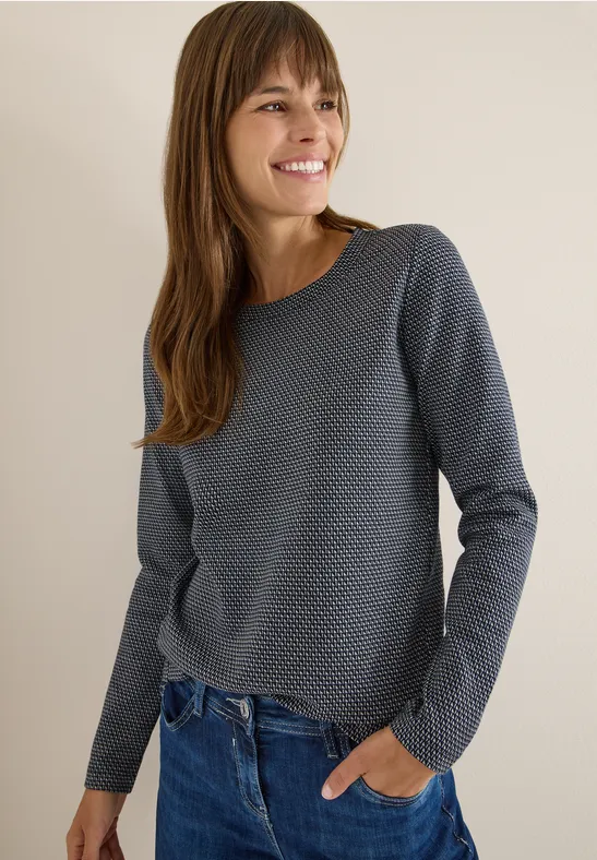 Minimal Jacquard Langarmshirt
