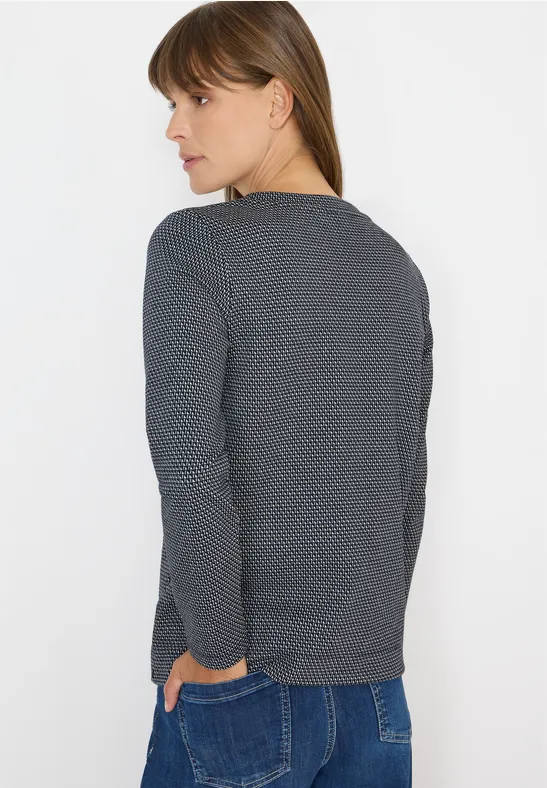 Minimal Jacquard Langarmshirt