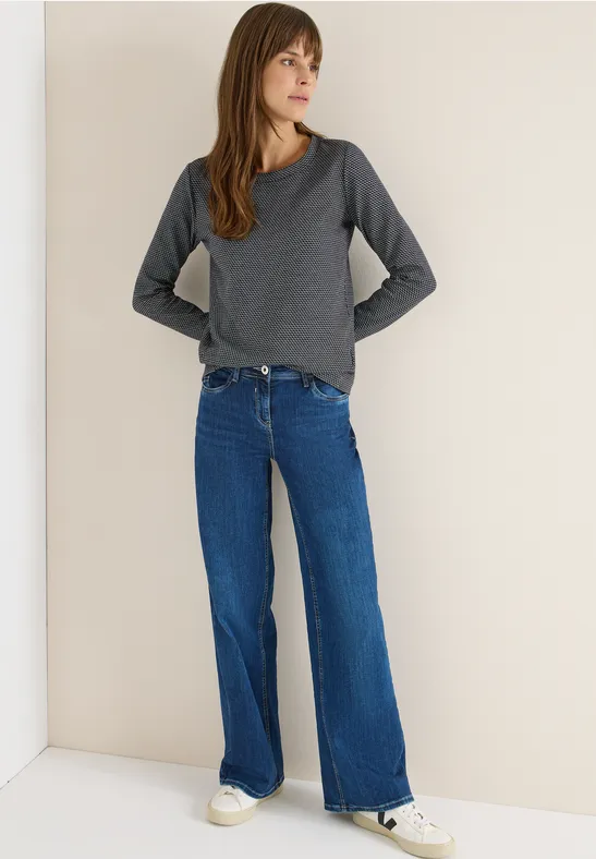 Minimal Jacquard Langarmshirt