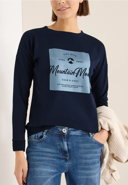 Marineblaues Sweatshirt mit Grafikprint