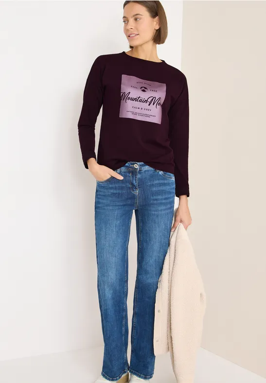 Langarmshirt mit Berg-Grafik
