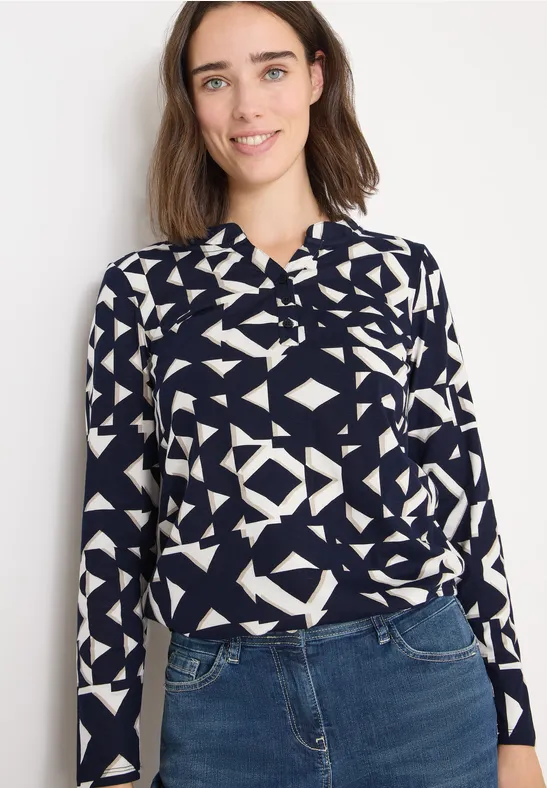 Langärmliges Tunika-Shirt mit geometrischem Print