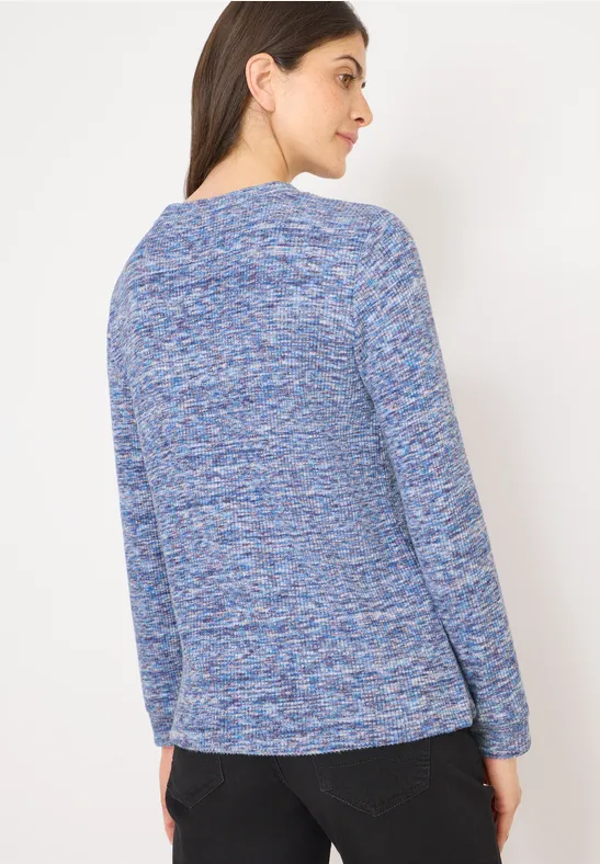Weiches Mélange Rippstrickoberteil