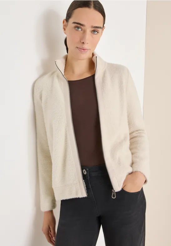 Fleecejacke für Damen mit Stehkragen