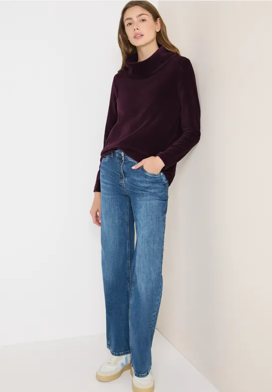 Damen Cord-Shirt mit großem Kragen