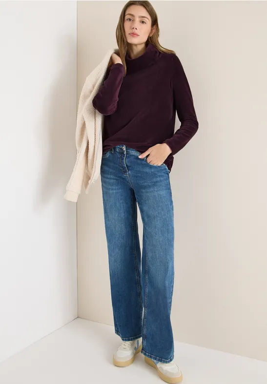 Damen Cord-Shirt mit großem Kragen